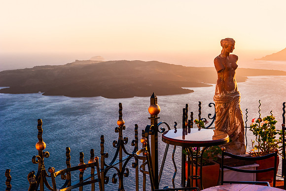 Santorini -  Terra Cotta Statue of Aphrodite in Fira