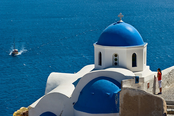 Santorini - Blue-Domed Church in Oia