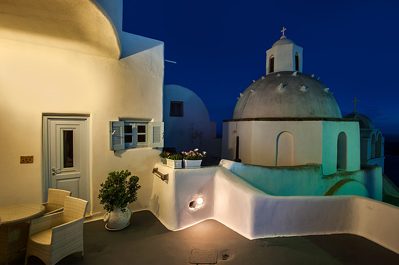 Santorini - Church in Fira at Twilight