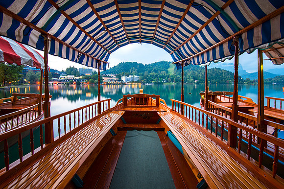 Bled - Pletna Boats on Lake Bled