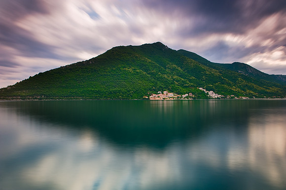 Perast - View of the Village of Kostanjica, Late Afternoon