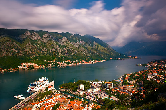 Kotor - Cruise Ship, View from Fortress