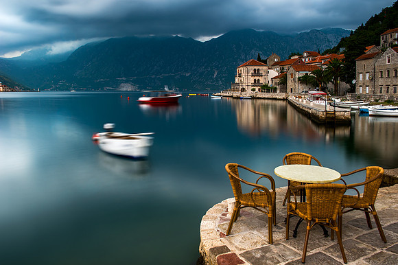 Perast - Breakfast Chairs Overlooking the Bay