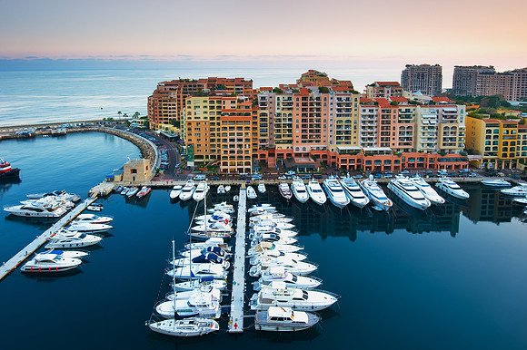 Monaco -View of Fontvieille at Sunset