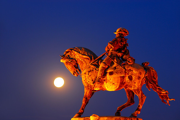Budapest - Monument of Prince Eugene of Savoy, Moonlight