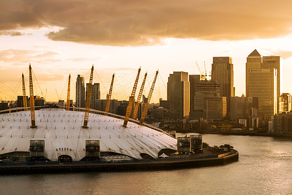 London - The O2 and Canary Wharf