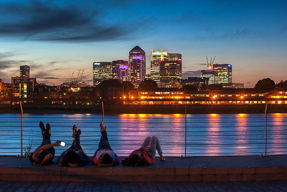 London - Canary Wharf Skyline from Greenwich