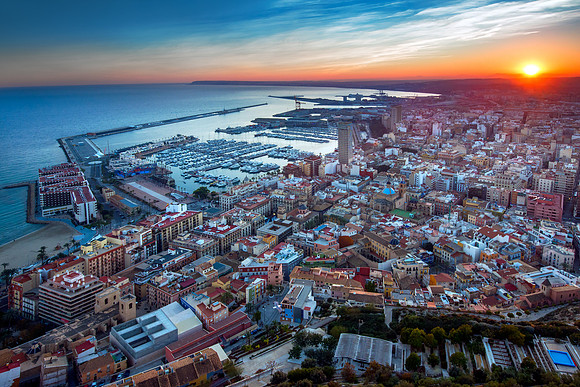 Alicante - View of City at Sunset