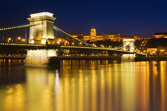 Budapest - The Chain Bridge and Buda Castle