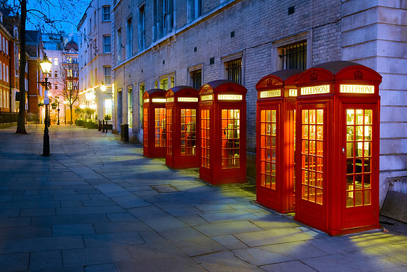London - Red Telephone Booths in Covent Garden