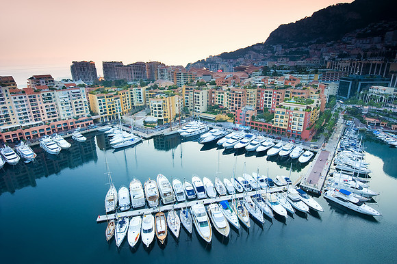 Monaco -View of Fontvieille at Sunset