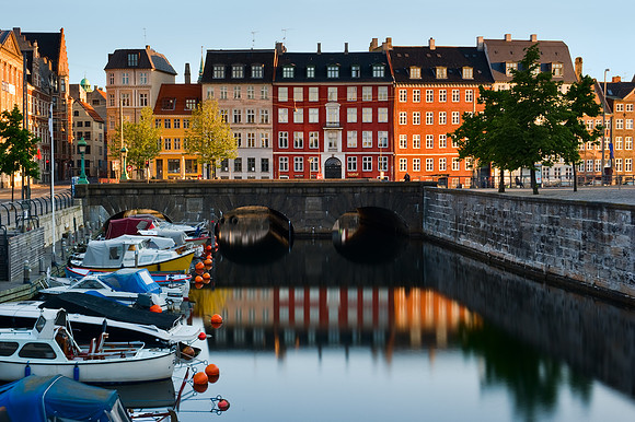 Copenhagen - Gammel Strand and Stormbroen Bridge at Dawn