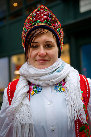 Budapest - Woman in Traditional Dress, Vaci Utca