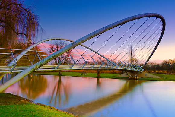 Bedford - The Butterfly Bridge in the River Great Ouse