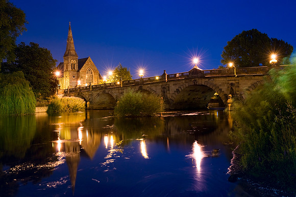 Shrewsbury -The English Bridge on the River Severn