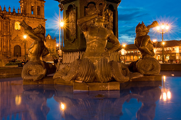 Cusco - Fountain in Plaza de Armas