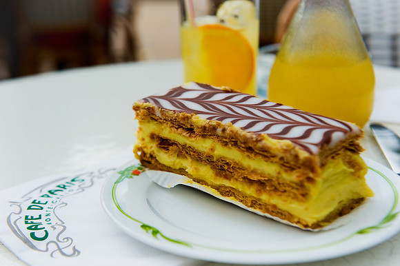 Monaco - Napoleon Cake or Mille-Feuille in Café de Paris