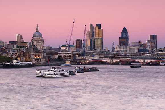 London - East View from Waterloo Bridge