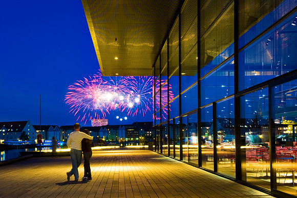 Copenhagen - Fireworks seen from The Royal Danish Playhouse