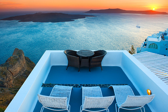 Santorini - Sunset View over Nea Kameni