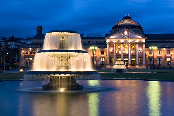 Wiesbaden - Dual Fountains at Kurhaus