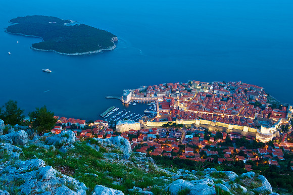 Dubrovnik - View of The Old Walled City and Lokrum Island
